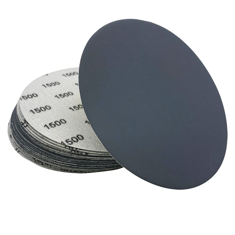 AutKerige 6 Inch Wet Dry Sandpaper, 25 PCS 1500 Grit Sanding Disc with Premium Silicon Carbide, Hook and Loop Flocking Polish Sandpaper for Auto Polishing or Stretches Removing - Image 1